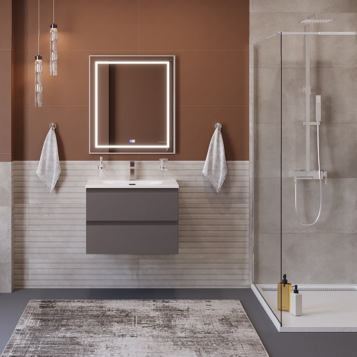 BelBagno Тумба с раковиной Kraft 39-70 подвесная Темно-Серый матовый с раковиной BB-8099-3-70 – фотография-12